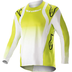 Alpinestars Racer Push Maglia Motocross Giovanile, bianco-giallo, dimensione M