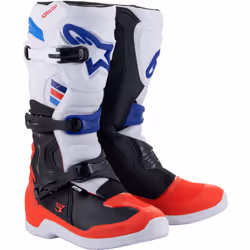 Alpinestars Tech 3 Stivali Motocross, nero-bianco-rosso-blu, dimensione 45 46 per uomo