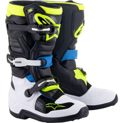 Alpinestars Tech 7S Stivali Motocross Giovani, nero-blu-giallo, dimensione 42