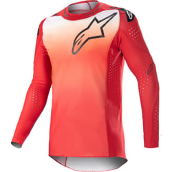 Alpinestars Supertech Risen Maglia Motocross, bianco-rosso, dimensione 2XL per uomo