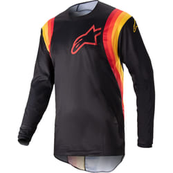 Alpinestars Fluid Corsa Maglia Motocross, nero-rosso-giallo, dimensione S per uomo