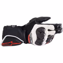 Alpinestars SP-8 Air Guanti da moto, nero-bianco-rosso, dimensione L per uomo