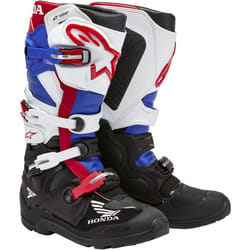 Alpinestars Honda Tech 7 Enduro Drystar Stivali da motocross impermeabili, nero-bianco-rosso-blu, dimensione 39 per uomo