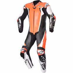 Alpinestars Absolute V2 Tuta in pelle da moto monopezzo, nero-bianco-rosso, dimensione 54 per uomo