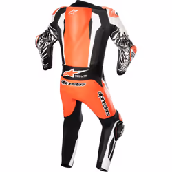 Alpinestars Absolute V2 Tuta in pelle da moto monopezzo, nero-bianco-rosso, dimensione 54 per uomo