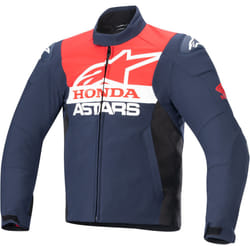 Alpinestars Honda SMX Softshell Giacca tessile impermeabile per moto, nero-rosso-blu, dimensione S per uomo