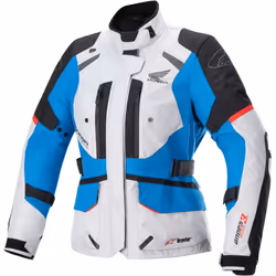 Alpinestars Honda Andes v3 Drystar impermeabile Giacca tessile moto da donna, grigio-rosso-blu, dimensione S per donne - Vista aggiuntiva 2