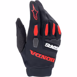Alpinestars Honda Full Bore Guanti da motocross, nero-rosso, dimensione S per uomo