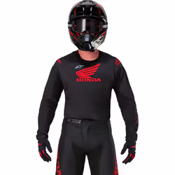 Alpinestars Honda Racer Iconic Maglia Motocross, nero-rosso, dimensione S per uomo