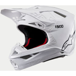 Alpinestars Supertech S-M10 Solid 2024 Casco Motocross, bianco, dimensione S per uomo