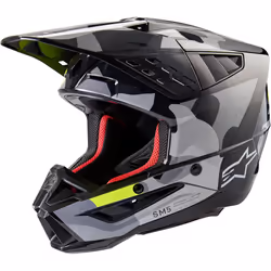Alpinestars S-M5 Rover 2 2024 Casco Motocross, nero-grigio-giallo, dimensione L per uomo