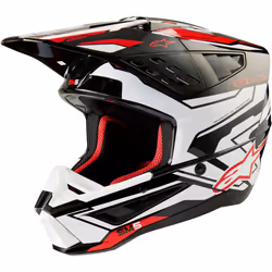 Alpinestars S-M5 Action 2 2024 Casco Motocross, nero-bianco-rosso, dimensione L per uomo