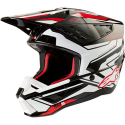 Alpinestars S-M5 Action 2 2024 Casco Motocross, nero-bianco-rosso, dimensione L per uomo