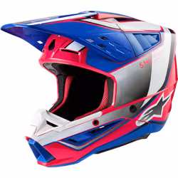 Alpinestars S-M5 Sail 2024 Casco Motocross, bianco-rosa-blu, dimensione XL per uomo