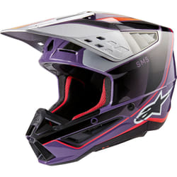 Alpinestars S-M5 Sail 2024 Casco Motocross, nero-porpora-argento, dimensione XL per uomo