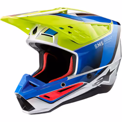 Alpinestars S-M5 Sail 2024 Casco Motocross, blu-giallo, dimensione XL per uomo