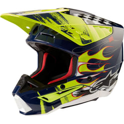 Alpinestars S-M5 Rash Casco Motocross, blu-giallo, dimensione XL per uomo