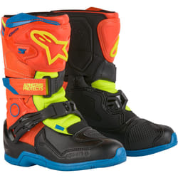 Alpinestars Tech 3S Stivali da motocross per bambini, blu-giallo-arancione, dimensione 32