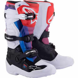Alpinestars Tech 7S Stivali Motocross Giovani, nero-bianco-rosso, dimensione 39
