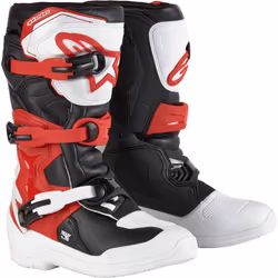 Alpinestars Tech 3S Stivali da motocross giovanile, nero-bianco-rosso, dimensione 35 36
