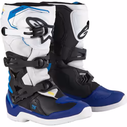 Alpinestars Tech 3S Stivali da motocross giovanile, nero-bianco-blu, dimensione 37