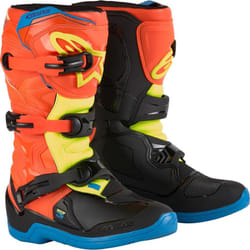 Alpinestars Tech 3S Stivali da motocross giovanile, blu-giallo-arancione, dimensione 37