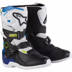 Alpinestars Tech 3S Stivali da motocross per bambini, nero-bianco-blu, dimensione 29
