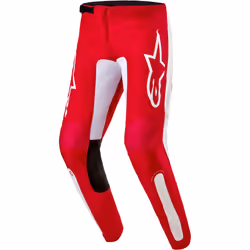 Alpinestars Fluid Lurv Pantaloni Motocross, bianco-rosso, dimensione 38 per uomo