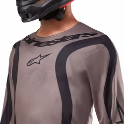 Alpinestars Fluid Lurv Maglia Motocross, nero-marrone, dimensione S per uomo