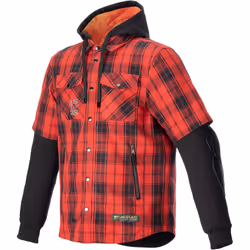 Alpinestars MO.ST.EQ Tartan Camicia da moto, nero-rosso, dimensione XL per uomo