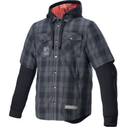 Alpinestars MO.ST.EQ Tartan Camicia da moto, nero-grigio, dimensione L per uomo