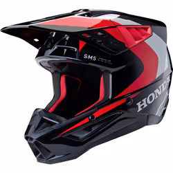Alpinestars SM5 Honda Casco Motocross, nero-rosso, dimensione M per uomo