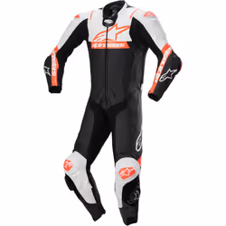 Alpinestars Missile V2 Ward traforato One Piece Moto Tuta in pelle, nero-bianco-rosso, dimensione 52 per uomo