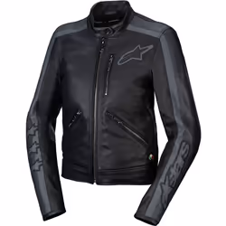 Alpinestars Stella Dyno Giacca in pelle da moto da donna, nero-grigio, dimensione XS per donne