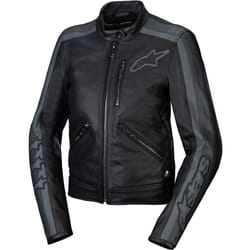 Alpinestars Stella Dyno Giacca in pelle da moto da donna, nero-grigio, dimensione XS per donne