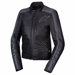 Alpinestars Stella Dyno Giacca in pelle da moto da donna, nero-grigio, dimensione L per donne