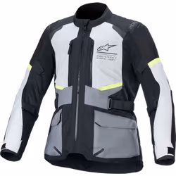 Alpinestars Andes Air Drystar impermeabile Moto Tessile Giacca, nero-grigio-giallo, dimensione L per uomo