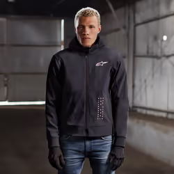 Alpinestars Radium Tech Felpa con cappuccio e zip da moto, nero-bianco, dimensione 4XL per uomo - Vista aggiuntiva 2