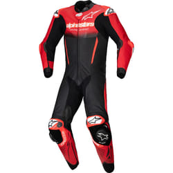 Alpinestars GP-R7 Tuta in pelle da moto in 1 pezzo, nero-rosso, dimensione 52 per uomo