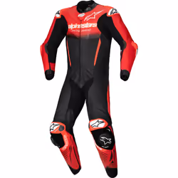 Alpinestars GP-R7 Tuta in pelle da moto in 1 pezzo, nero-rosso, dimensione 52 per uomo