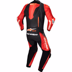 Alpinestars GP-R7 Tuta in pelle da moto in 1 pezzo, nero-rosso, dimensione 52 per uomo