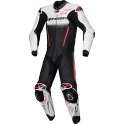 Alpinestars GP-R7 Tuta in pelle da moto in 1 pezzo, nero-bianco-rosso, dimensione 52 per uomo