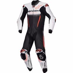 Alpinestars GP-R7 Tuta in pelle da moto in 1 pezzo, nero-bianco-rosso, dimensione 56 per uomo