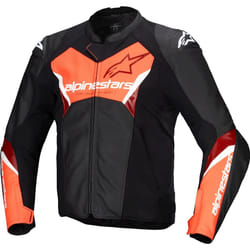 Alpinestars Faster V3 Giacca in pelle da moto, nero-rosso, dimensione 50 per uomo