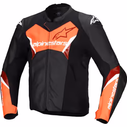 Alpinestars Faster V3 Giacca in pelle da moto, nero-rosso, dimensione 50 per uomo - Vista aggiuntiva 2