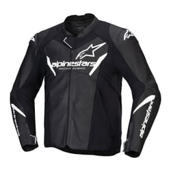 Alpinestars Faster V3 Giacca in pelle da moto, nero-bianco, dimensione 52 per uomo