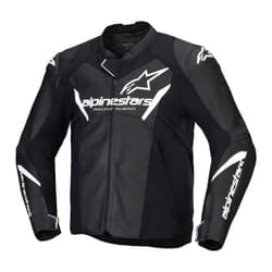Alpinestars Faster V3 Giacca in pelle da moto, nero-bianco, dimensione 56 per uomo
