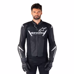 Alpinestars Faster V3 Giacca in pelle da moto, nero-bianco, dimensione 56 per uomo - Vista aggiuntiva 2