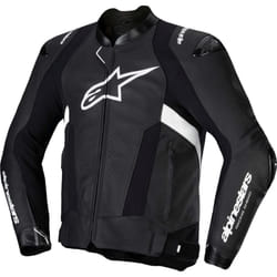 Alpinestars Missile V3 Giacca in pelle da moto, nero-bianco, dimensione 56 per uomo