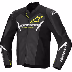 Alpinestars Faster V3 Airflow Giacca in pelle / tessuto da moto traforata, nero-giallo, dimensione 48 per uomo